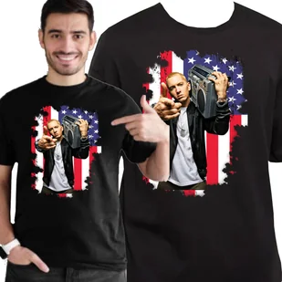 Koszulka Męska Eminem Rap Hip Hop Slim Shady Usa Premium L 3460 Czarna - Koszulki męskie - miniaturka - grafika 1