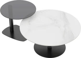 WISFOR Zestaw 2 stolików kawowych, stolik kawowy z marmuru i szkła, stolik kawowy sofa stolik do salonu nowoczesny - Ławy i stoliki kawowe WISFOR Zestaw 2 stolików kawowych, stolik kawowy z marmuru i szkła, stolik kawowy sofa stolik do salonu nowoczesny - Ławy i stoliki kawowe - miniaturka - grafika 1