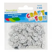 Pozostałe akcesoria dla plastyków - Craft with Fun Cekiny Gladkie Guzik 8mm Srebrne Pbh 40/400 - miniaturka - grafika 1