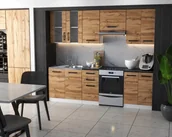 Meble kuchenne - Meble Kuchenne Kuchnia Zestaw Szafki Modułowe Blat Jola 2,4M Dąb Wotan - miniaturka - grafika 1