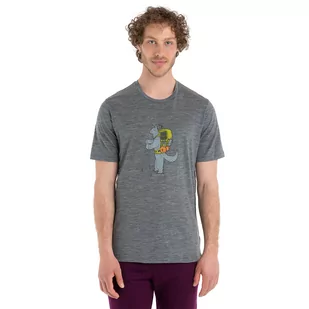 Męska koszulka termoaktywna Icebreaker Merino 150 Tech Lite II SS Head gritstone heather - S - Bielizna sportowa męska - miniaturka - grafika 1