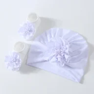 Czapki dla dzieci - TEMU Zestaw 2 szt.: Kokardka w stylu księżniczki z kwiatowym motywem i skarpetki dla dzieci/maluchów. Przyjazny dla skóry materiał z akcesoriami o - miniaturka - grafika 1