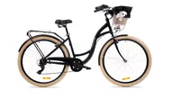 Rowery - Goetze, Rower Miejski Mood 28" Alu Czarno Kremowy, Kosz - miniaturka - grafika 1