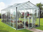 Szklarnie ogrodowe - VITAVIA szklarnia ogrodowa Zeus 15700, srebrna - (15,7 m2; 2,56 x 6,12 m) + baza - miniaturka - grafika 1