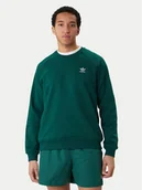 Bluzy męskie - adidas Bluza Trefoil Essentials KD1319 Zielony Regular Fit - miniaturka - grafika 1