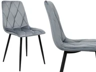 Krzesła - Krzesło aksamitne MADISON grafitowe velvet - miniaturka - grafika 1