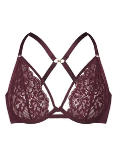 Hunkemöller Biustonosz z fiszbiną 302379 Bordowy - Biustonosze - miniaturka - grafika 1