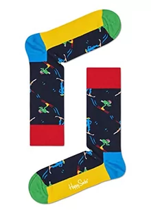 Happy Socks Skiers, kolorowe i zabawne, Skarpety dla kobiet i mężczyzn, Żółty-Zielony-Czerwony (41-46) - Skarpetki męskie - miniaturka - grafika 1