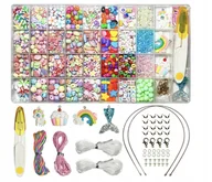 Zestawy biżuterii dla kobiet - Zestaw do Tworzenia Bransoletek zCharmsami Biżuteria Naszyjnik DIY Koraliki - miniaturka - grafika 1