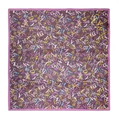 Apaszki i szaliki męskie - Jedwabna damska apaszka wzorzysta fioletowo - żółta - miniaturka - grafika 1