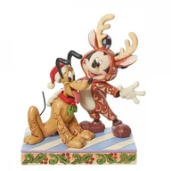 Figurki dla dzieci - Enesco Jim Shore Disney Traditions Renifer Mickey Z Figurką Plutona Świętego Mikołaja 6,25" - miniaturka - grafika 1