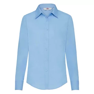 Koszula damska z długim rękawem z popeliny Fruit Of The Loom - Mid Blue XL - Koszule damskie - miniaturka - grafika 1