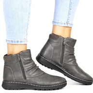 Botki damskie - DAMSKIE BOTKI ZA KOSTKĘ VINCEZA 87725 SZARE - miniaturka - grafika 1