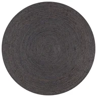 Dywany - vidaXL Ręcznie wykonany dywan z juty, okrągły, 120 cm, ciemnoszary - miniaturka - grafika 1