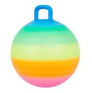 Piłki dla dzieci - Piłka do skakania skacząca + uchwyt dla dzieci pompowana duża 45cm Tęczowa - miniaturka - grafika 1