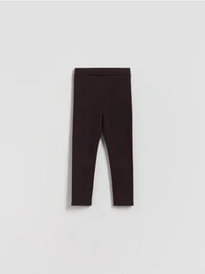 Reserved - Ocieplane legginsy - ciemnobrązowy - Spodnie i spodenki dla dziewczynek - miniaturka - grafika 1