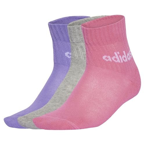 adidas LINEAR KIDS ANKLE SOCKS 5pP, skarpetki męskie Unisex dzieci, true pink/pink fusion/violet fusion/medium grey heather,