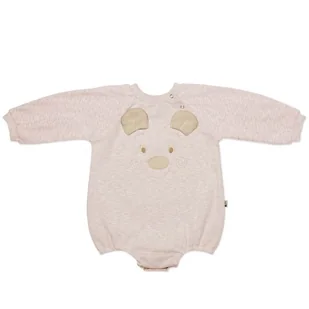 Hi Little One rampers niemowlęcy MIŚ OverSize BOHO Dark Pink roz M Pom Pom - Rampersy - miniaturka - grafika 1