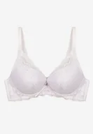 Biustonosze - Biały Biustonosz Push Up z Koronkowymi Zdobieniami Liobelle - miniaturka - grafika 1