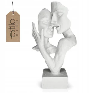 Biała Figurka Dekoracyjna do Salonu Para Zakochanych Prezent na Rocznicę - Figurki dekoracyjne Biała Figurka Dekoracyjna do Salonu Para Zakochanych Prezent na Rocznicę - Figurki dekoracyjne - miniaturka - grafika 1