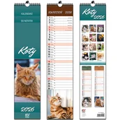 Kalendarze - Kalendarz 2026 paskowy 13 planszowy Koty - kalendarz - miniaturka - grafika 1