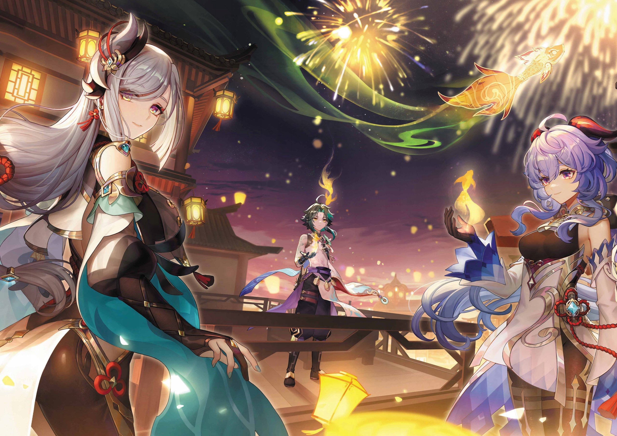 Plakat A1 Genshin Impact Gra Shenhe Ganyu Xiao