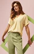 Bluzki damskie - 3724 Luźna bluzka koszulowa, Kolor żółty, Rozmiar 3XL, Moodo - Primodo.com - miniaturka - grafika 1