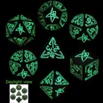 Q-Workshop Komplet Kości "Zew Cthulhu" Czarno-fosforyzujący - Akcesoria do gier planszowych - miniaturka - grafika 1