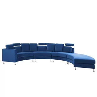 Beliani Sofa półokrągła modułowa welurowa niebieska ROTUNDE - Sofy i kanapy - miniaturka - grafika 1