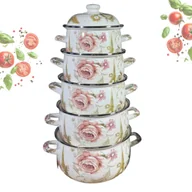 Zestawy garnków i patelni - Zestaw Garnków Emaliowanych Indukcja Gaz Komplet Garnków Zilner Zl-8504 - miniaturka - grafika 1