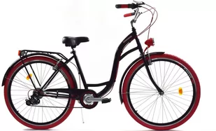 Dallas Bike City 7spd 26 cali Czarno-czerwony - Rowery - miniaturka - grafika 1