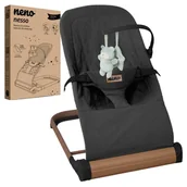 Leżaczki i huśtawki - Neno Nesso Leżaczek Dla Dzieci Bujaczek Dla Niemowląt Antracytowy Dark Grey - miniaturka - grafika 1
