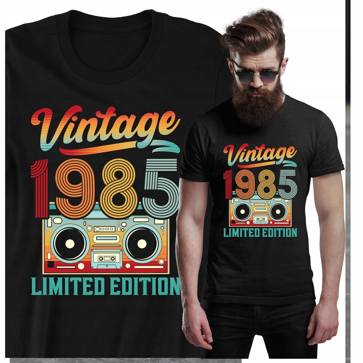 KOSZULKA PREZENT NA 40 URODZINY VINTAGE 1985 30 50 60 70 LAT LIMITED