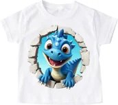 Koszulki dla dziewczynek - Koszulka z dinozaurem na Dzień Dinozaura - dinozaur56 - miniaturka - grafika 1