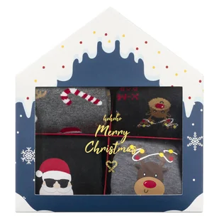 Zestaw męski prezentowy Soxo 2x Skarpetki świąteczne 2x bokserki świąteczne prezent na Mikołajki dla Niego Zabawny komplet-L - Majtki męskie - miniaturka - grafika 1