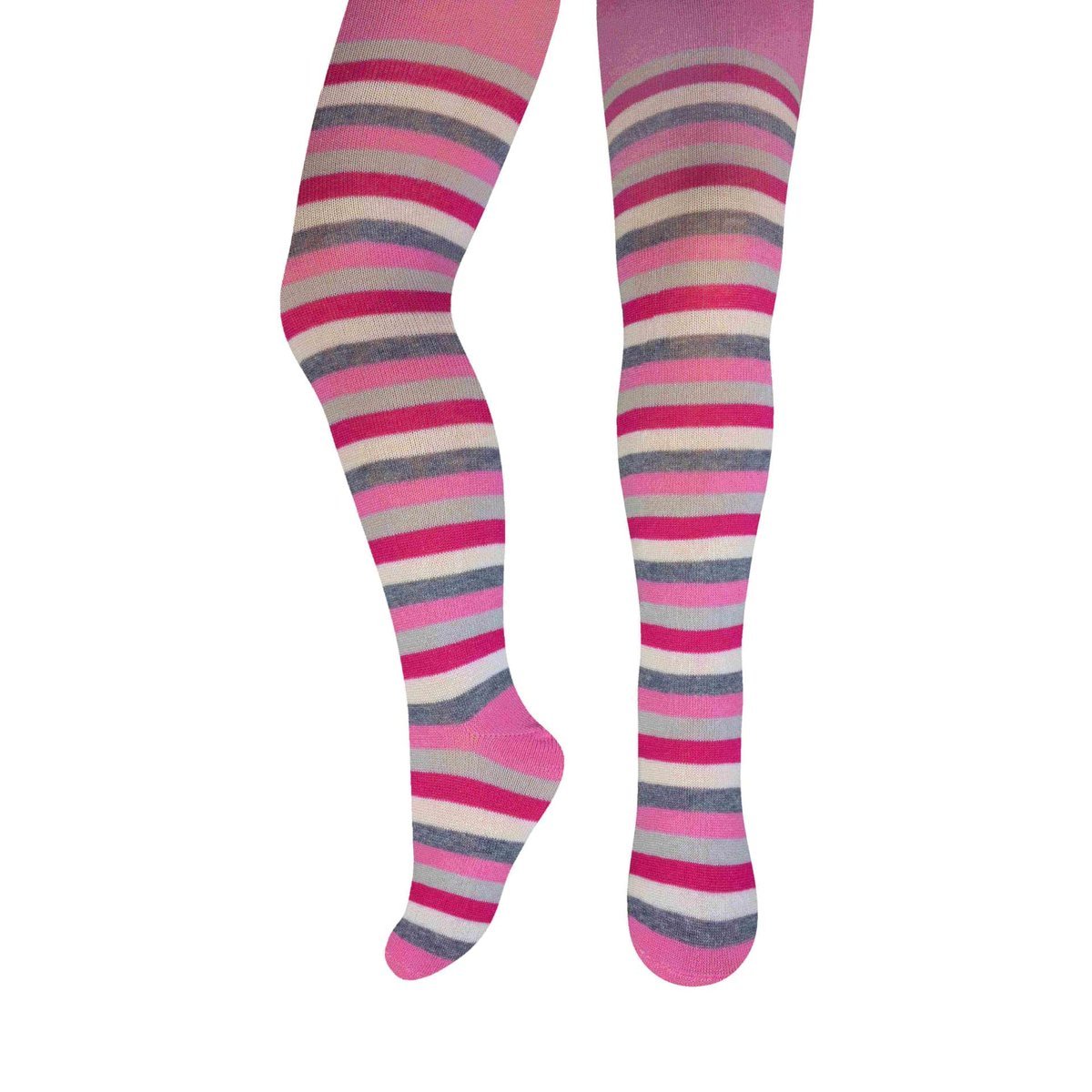 Dziewczęce rajstopy bawełniane kolorowe paseczki Milusie r.92/98