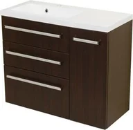 Szafki łazienkowe - Szafka łazienkowa wenge mat 90cm FOKUS z umywalką - miniaturka - grafika 1