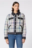 Kurtki damskie - Wrangler Check N Dnm Jkt Damska Kurtka Przejściowa Parisian Blue W4Q28Tx96-S - miniaturka - grafika 1