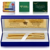 Zestawy piśmiennicze - ZŁOTE PIÓRO WIECZNE+DŁUGOPIS WATERMAN OIRYGINALNY ZESTAW PREZENTOWY+GRAWER - miniaturka - grafika 1