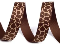Prace ręczne dla dzieci - Taśma rypsowa ,, żyrafa ,, 15 mm (1mb ) BRĄZOWA - miniaturka - grafika 1