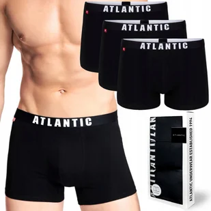 Bokserki męskie 3-PAK dopasowane szorty ATLANTIC 3MH-011 czarne - XL - Majtki męskie - miniaturka - grafika 1