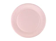 Dekoracje i nakrycia stołu na imprezę - Talerzyki papierowe różowe - 18 cm - 6 szt. - miniaturka - grafika 1