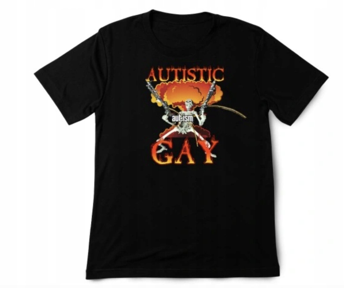 KOSZULKA MĘSKA ŚMIESZNA T-SHIRT Z NADRUKIEM AUTISTIC GAY AUTYZM MEM r. L #7