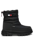 Buty dla dziewczynek - Tommy Hilfiger Śniegowce Fur Boot T3X5-33715-1695 M Czarny - miniaturka - grafika 1