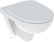 Miski WC - Zestaw wiszącej miski WC Selnova, lejowa, B36 cm, H39 cm, T53 cm, Rimfree, z deską sedesową, mocowanie od góry, wolne opadanie, z wypinanymi - miniaturka - grafika 1