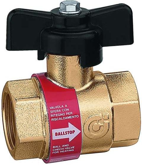 Caleffi Zawór kulowy z wbudowanym zaworem zwrotnym do instalacji grzewczych 327500