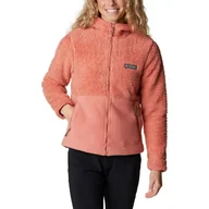 Bluzy narciarskie - Damska kurtka Columbia Winter Pass Sherpa Hooded z kapturem i zamkiem błyskawicz - miniaturka - grafika 1