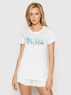 Koszulki i topy damskie - Guess T-Shirt Beach Logo W1YI77 R1310 Biały Regular Fit - grafika 1