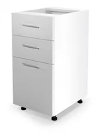 Szafki kuchenne - Szafka kuchenna dolna z szufladami VENTO D3S-40/82 mechanizm Hettich front: biały połysk - miniaturka - grafika 1