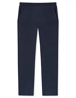 Spodnie damskie - Schiesser Damskie spodnie od piżamy Long Schlafhose, Niebieski, 14 - grafika 1
